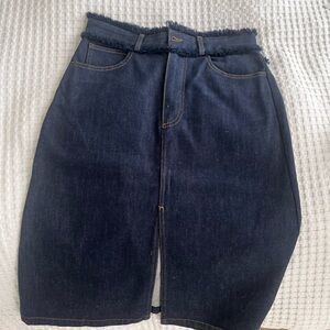 See By Chloe Navy Denim Midi Skirt